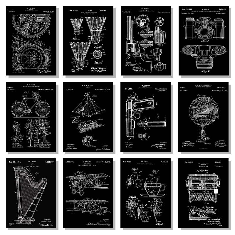 Patent Black And White poster  - Sports Equipment Drawing review and price